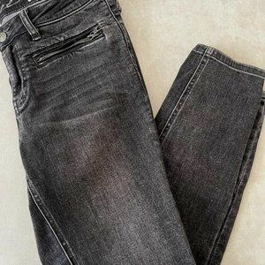Free People Grey Wash Zipper Skinny Jean